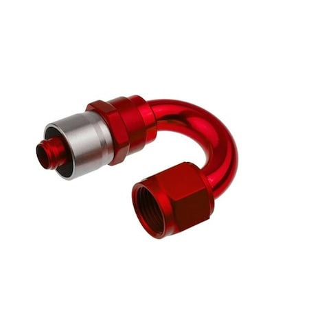 Red Horse Performance -16 AN 180 DEGREE CRIMP STYLE HOSE END - RED 7180-16-3
